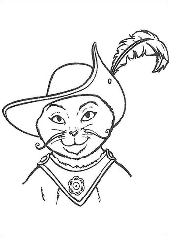 Face Of Puss In Boots Coloring Page